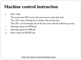 Machine control instruction