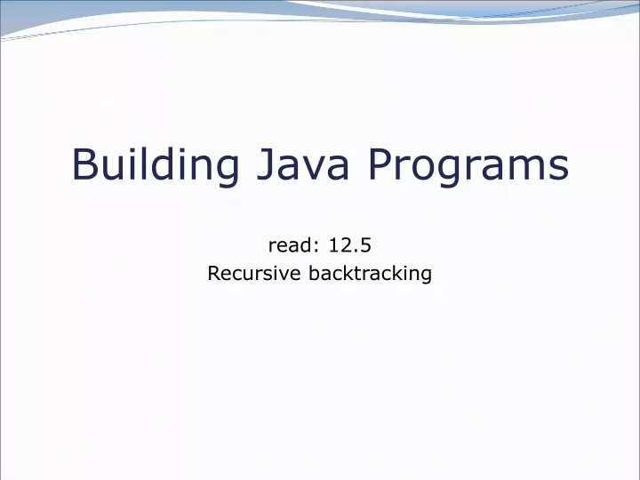 building java programs