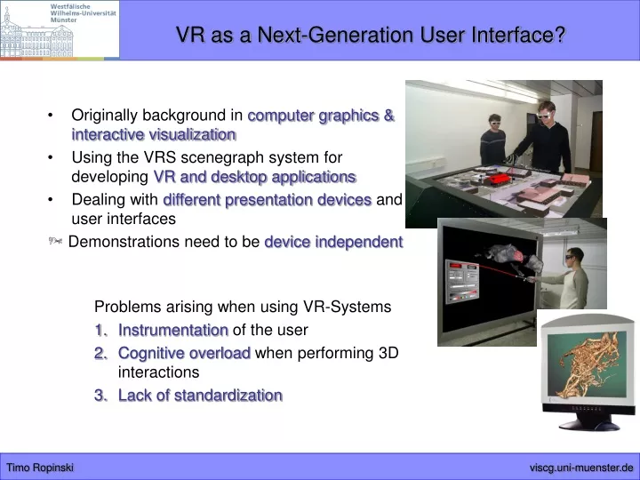 vr as a next generation user interface