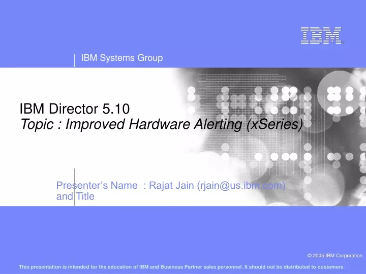 ibm director 5 10 topic improved hardware alerting xseries