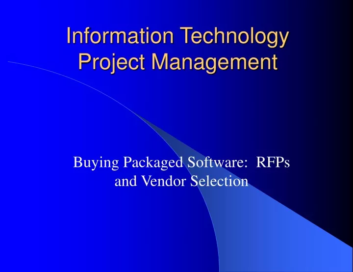 information technology project management