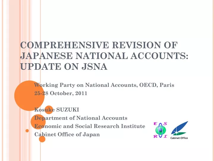 comprehensive revision of japanese national accounts update on jsna