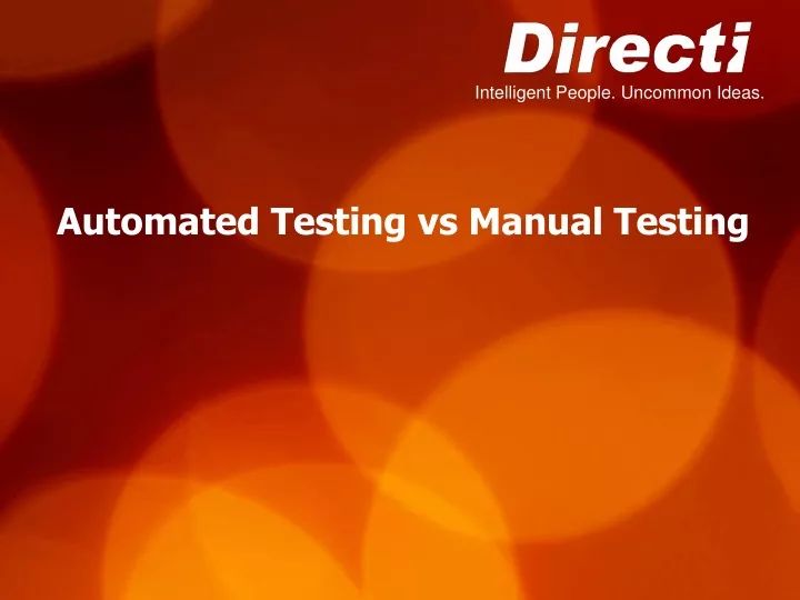 automated testing vs manual testing