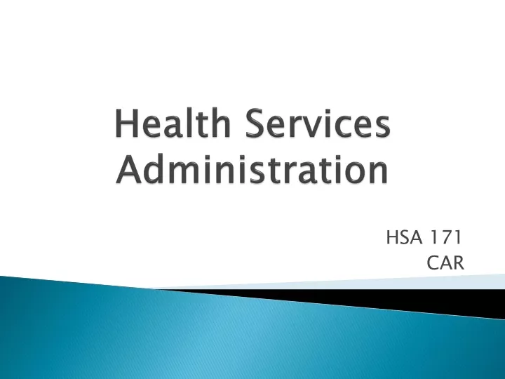 health services administration