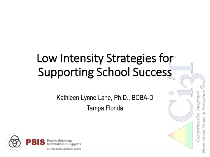 low intensity strategies for supporting school success