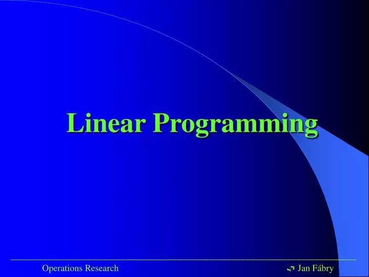 linear programming