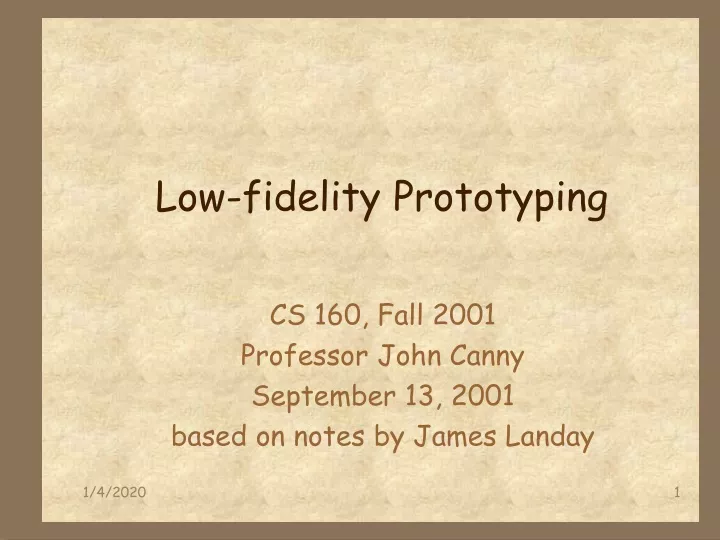 low fidelity prototyping