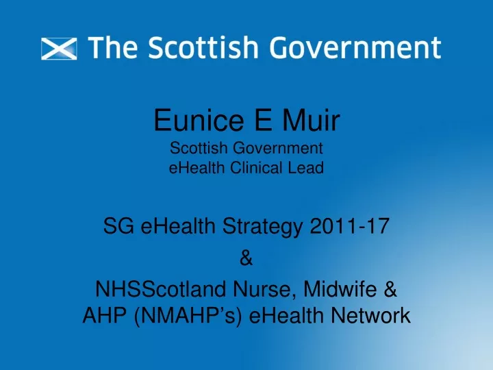 eunice e muir scottish government ehealth clinical lead
