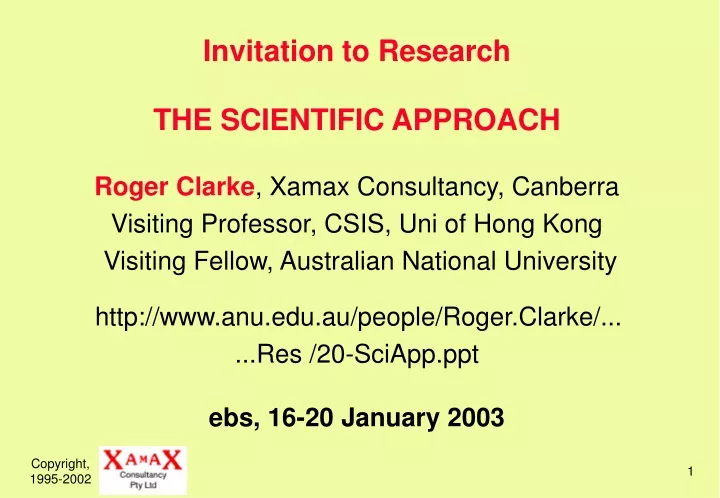 invitation to research the scientific approach