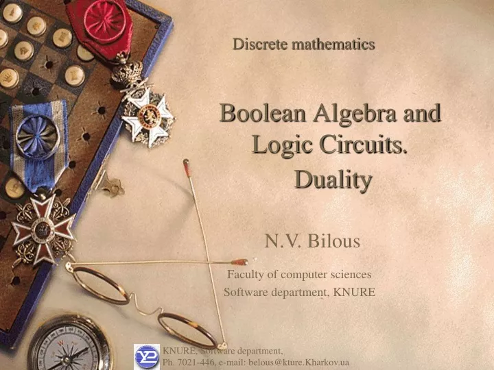 boolean algebra and logic circuits duality