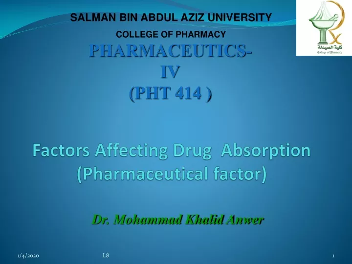 factors affecting drug absorption pharmaceutical factor
