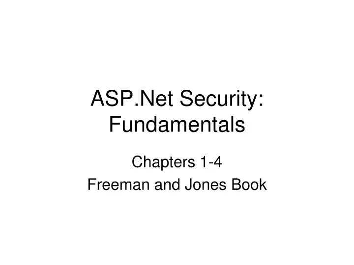 asp net security fundamentals