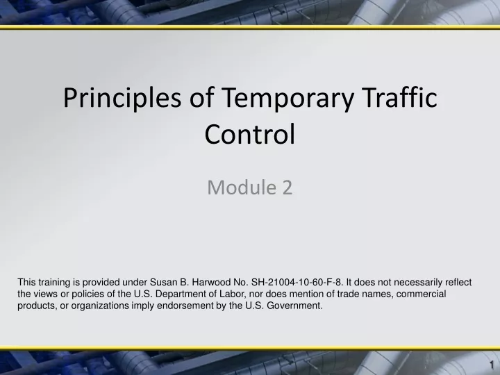principles of temporary traffic control