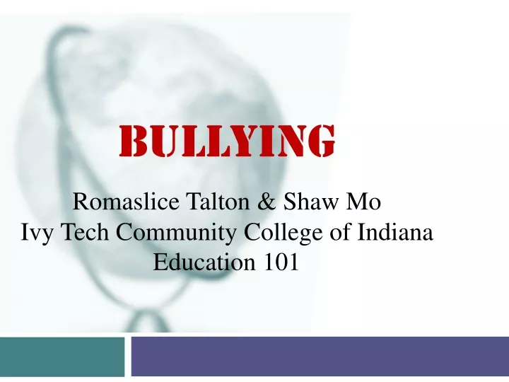 bullying romaslice talton shaw mo ivy tech