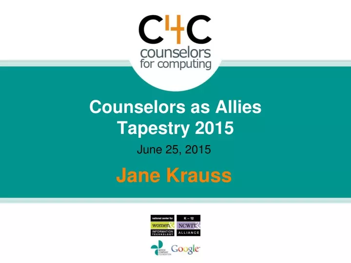 counselors as allies tapestry 2015