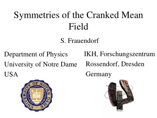 Symmetries of the Cranked Mean Field