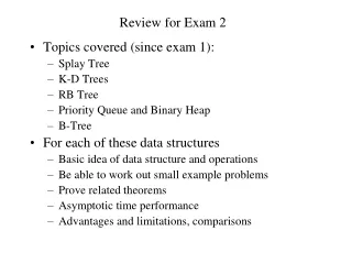 Review for Exam 2