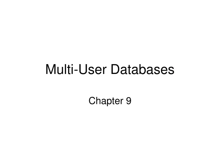 multi user databases