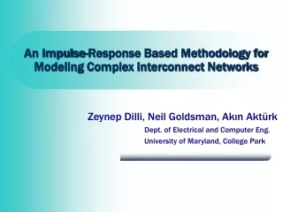 An Impulse-Response Based Methodology for Modeling Complex Interconnect Networks