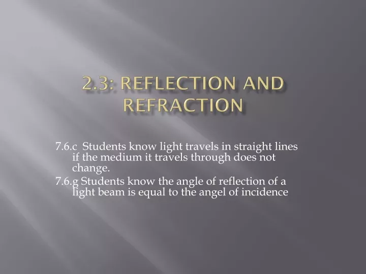 2 3 reflection and refraction