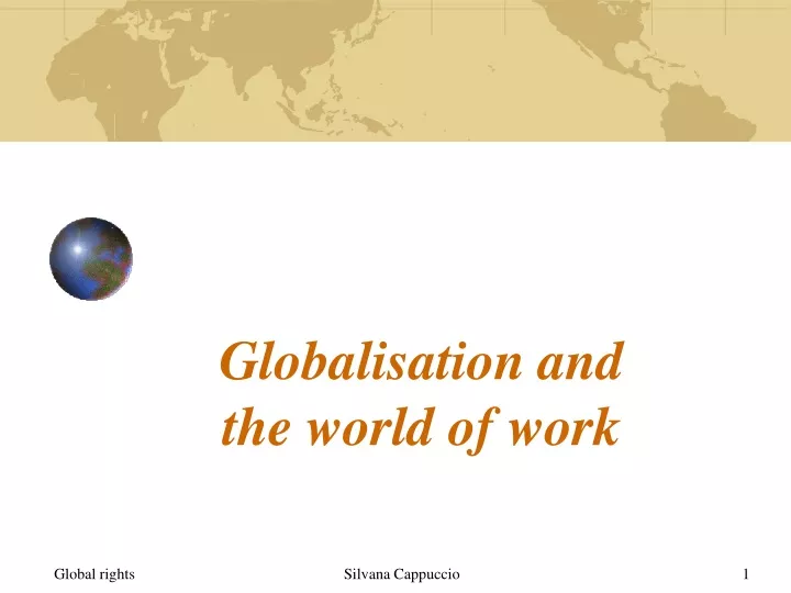 globalisation and the world of work