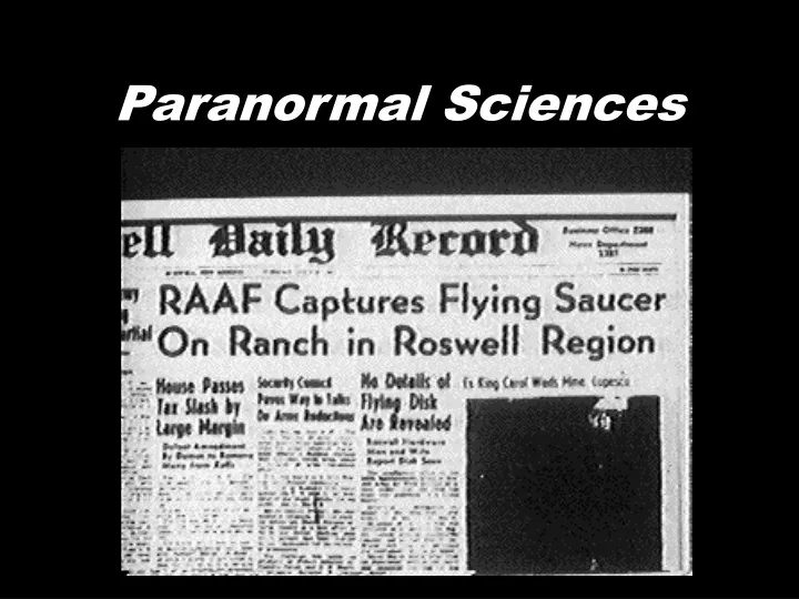 paranormal sciences