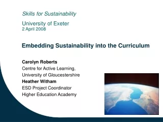 Embedding Sustainability into the Curriculum