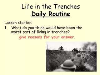 Life in the Trenches Daily Routine