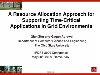 A Resource Allocation Approach for Supporting Time-Critical Applications in Grid Environments