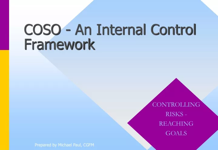 coso an internal control framework