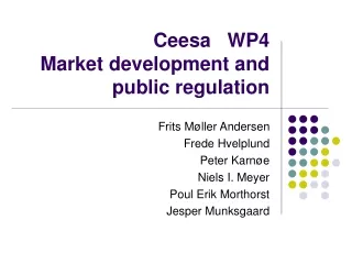 Ceesa   WP4 Market development and public regulation