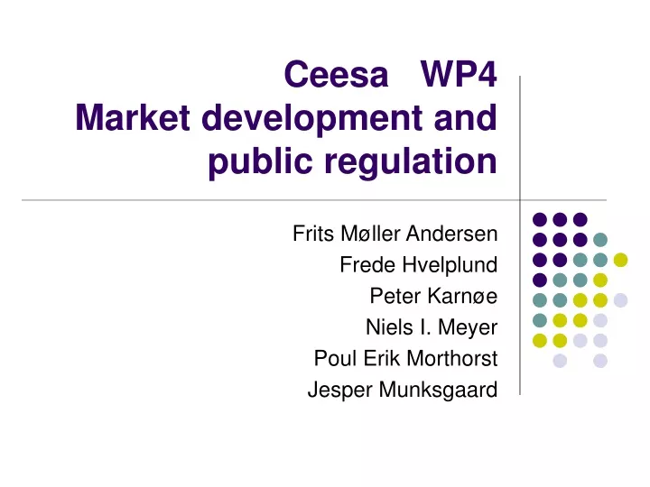 ceesa wp4 market development and public regulation