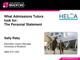 What Admissions Tutors look for: The Personal Statement