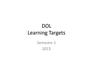 DOL  Learning Targets