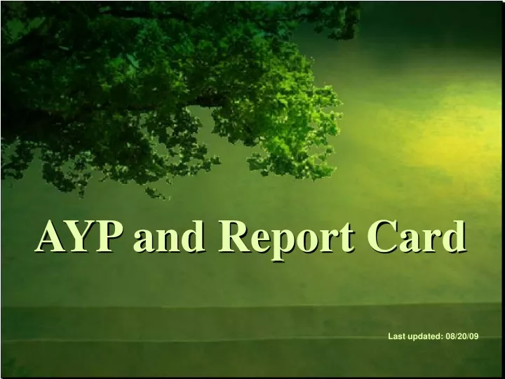 ayp and report card