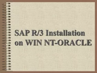 SAP R/3 Installation on WIN NT-ORACLE