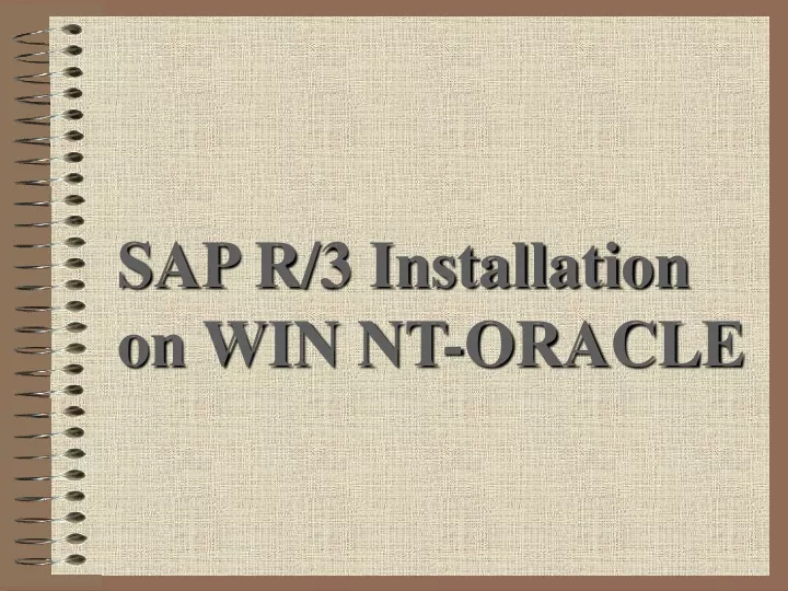 sap r 3 installation on win nt oracle