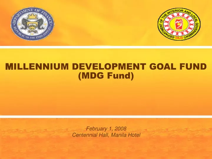 m illennium development goal fund mdg fund