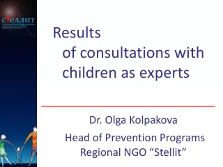 Results  of consultations with children as experts