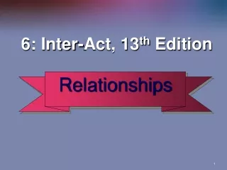 6: Inter-Act, 13 th  Edition