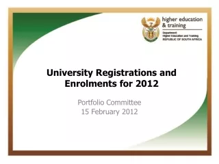 Portfolio Committee  15 February 2012