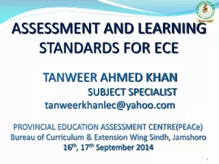 ASSESSMENT AND LEARNING STANDARDS FOR ECE