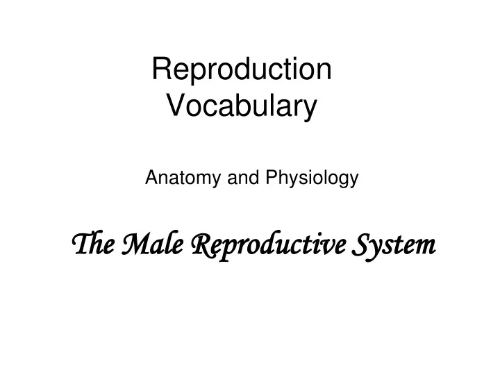reproduction vocabulary