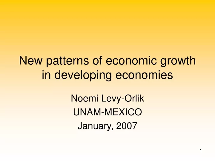 new patterns of economic growth in developing economies