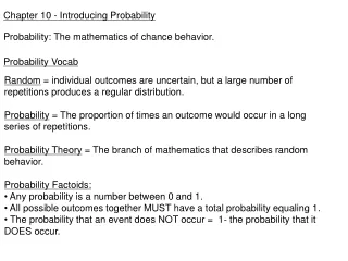 Chapter 10 - Introducing Probability