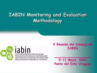 IABIN Monitoring and Evaluation Methodology