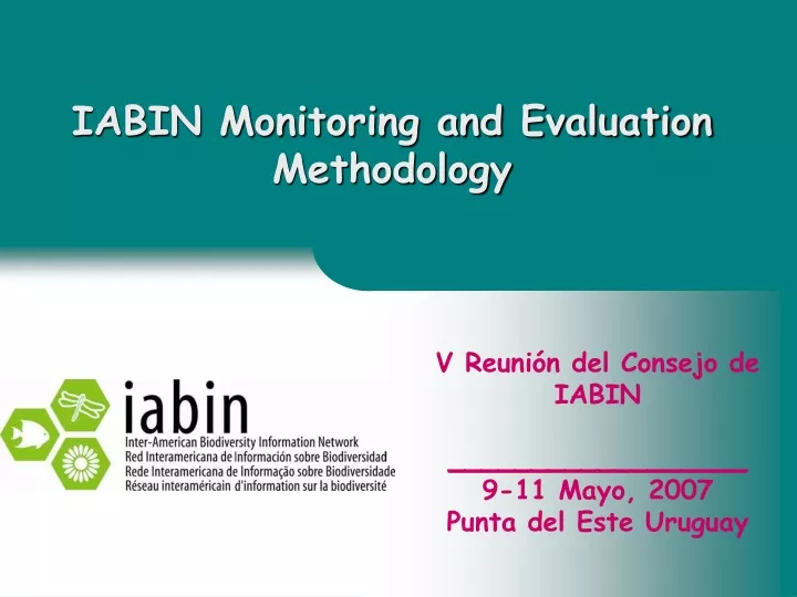 iabin monitoring and evaluation methodology