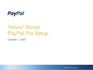 Yahoo! Stores  PayPal Pro Setup