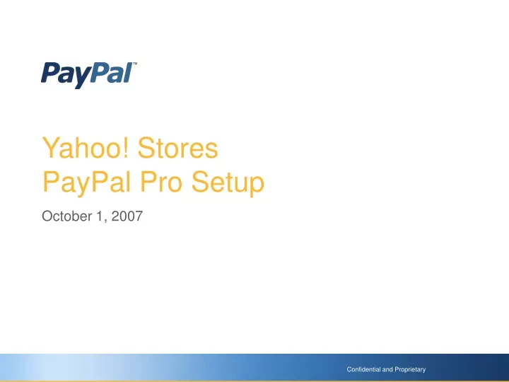 yahoo stores paypal pro setup