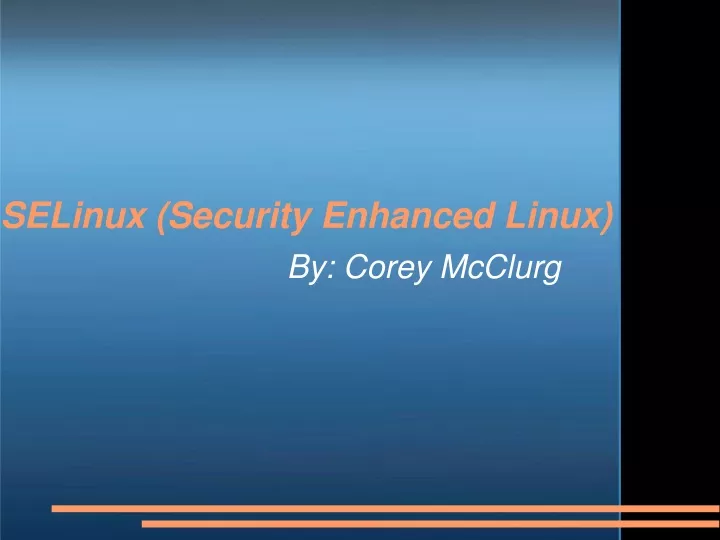 selinux security enhanced linux